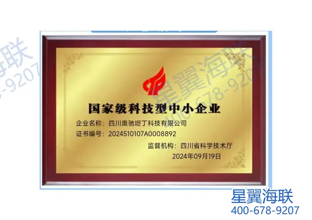 国家级科技型中小企业（编号 2024510107A0008892）